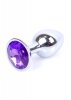 Korek analny z diamentem Jewellery Silver PLUG- Purple